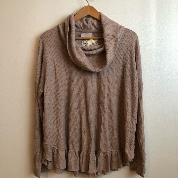 Anthropologie Maeve Addie Ruffled Hacci Pullover - Picture 2 of 15